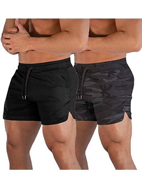 sandbank Men's 5" Gym Workout Short,Quick Dry Active Running Bodybuilding Shorts with Pockets