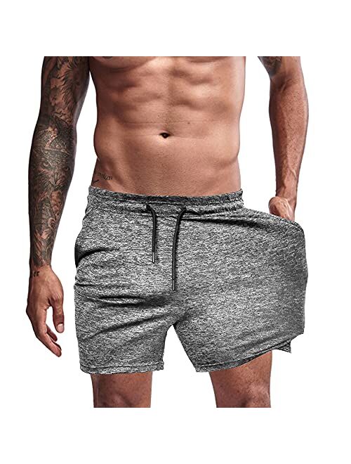 Agilelin Athletic Shorts 5 Inch Inseam with Pocket Workout Training Quick Dry