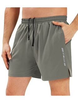 Ewedoos Running Shorts for Men 5 Inch Inseam Shorts Men Athletic Gym Workout Shorts Men with Zipper Pockets Lightweight