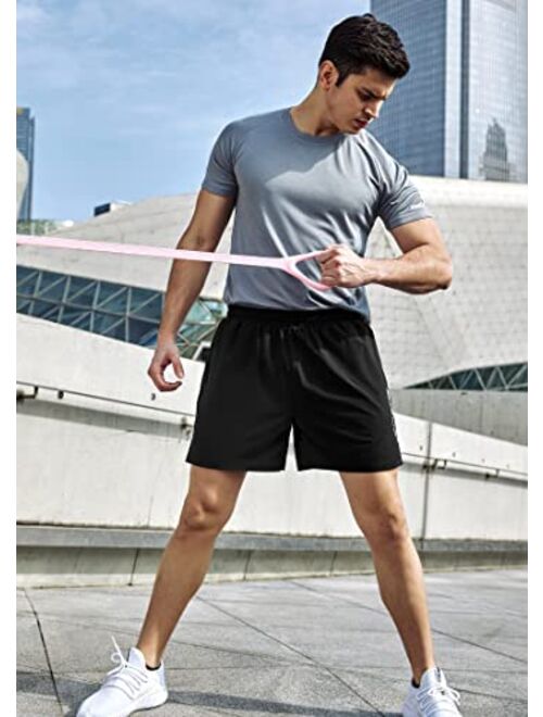 Ewedoos Running Shorts for Men 5 Inch Inseam Shorts Men Athletic Gym Workout Shorts Men with Zipper Pockets Lightweight