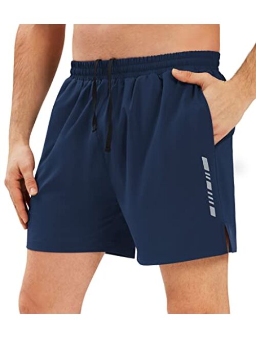 Ewedoos Running Shorts for Men 5 Inch Inseam Shorts Men Athletic Gym Workout Shorts Men with Zipper Pockets Lightweight