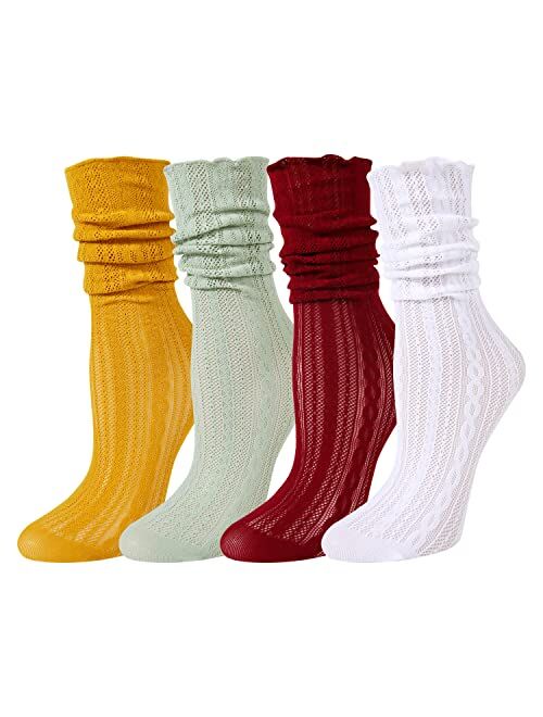 Benefeet Sox Womens Ruffle Socks Cute Cotton Crew Socks Frilly Slouch Socks Casual Mesh Dress Socks Lettuce Trim Turn-Cuff High Ankle Sock