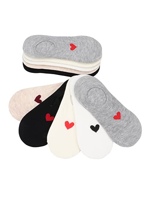 No Show Socks MEIANJU (Size5-8)Women Low Socks Non Slip Flat 8/10 Pairs Women's No Show Invisible Liner Socks