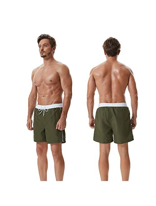 Buy difficort Mens Swimming Trunks with Compression Liner Quick Dry ...