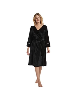 HEARTNICE Womens Cotton Robe, Soft Kimono Spa Knit Bathrobe Lightweight Long