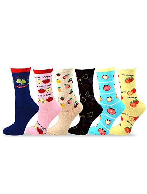 Teehee Socks TeeHee Women's Foods Crew or Knee Hi Multi Pair pack