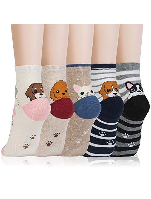 Kikiya Socks Women's Animal Design Crew Socks