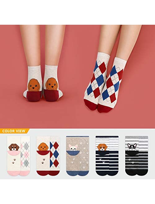 Kikiya Socks Women's Animal Design Crew Socks