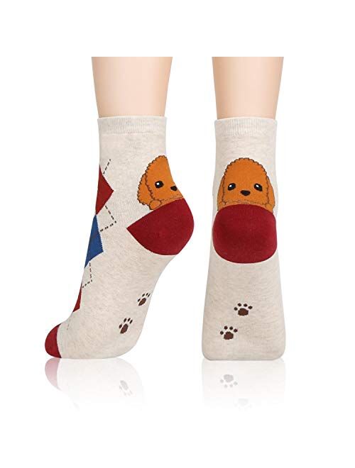 Kikiya Socks Women's Animal Design Crew Socks