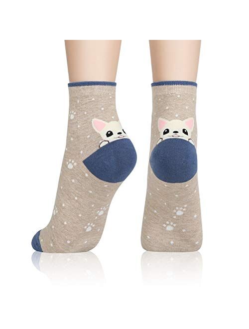 Kikiya Socks Women's Animal Design Crew Socks