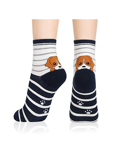 Kikiya Socks Women's Animal Design Crew Socks