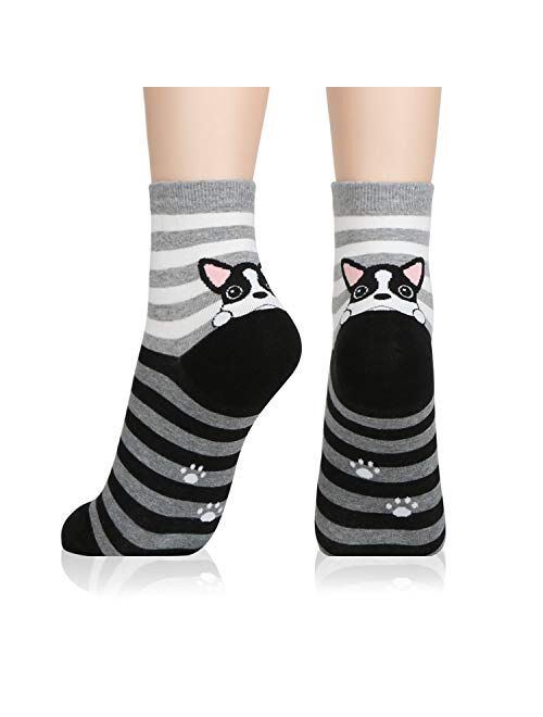 Kikiya Socks Women's Animal Design Crew Socks