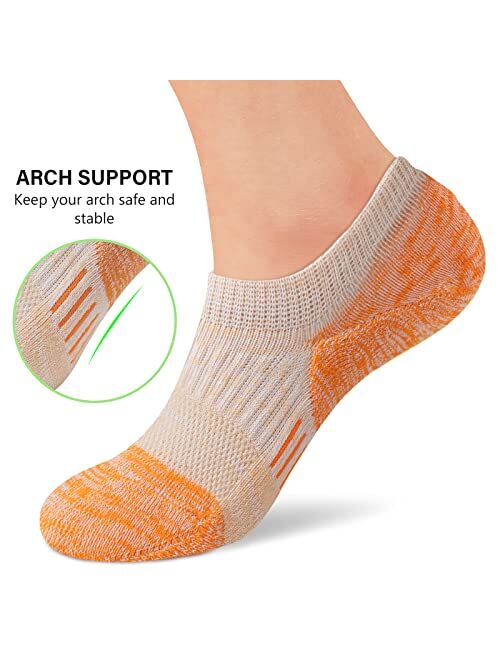 Amutost No Show Socks Womens Athletic cushion Ankle Footies Low Cut Socks 5-6 Pairs