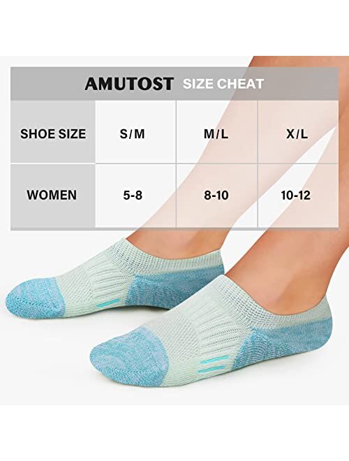 Amutost No Show Socks Womens Athletic cushion Ankle Footies Low Cut Socks 5-6 Pairs