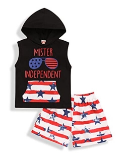 Ruptop Baby Boy 4th of July Outfits Mister Independent Vest Top+American Flag Shorts Infant Baby Boy Independence Day Clothes