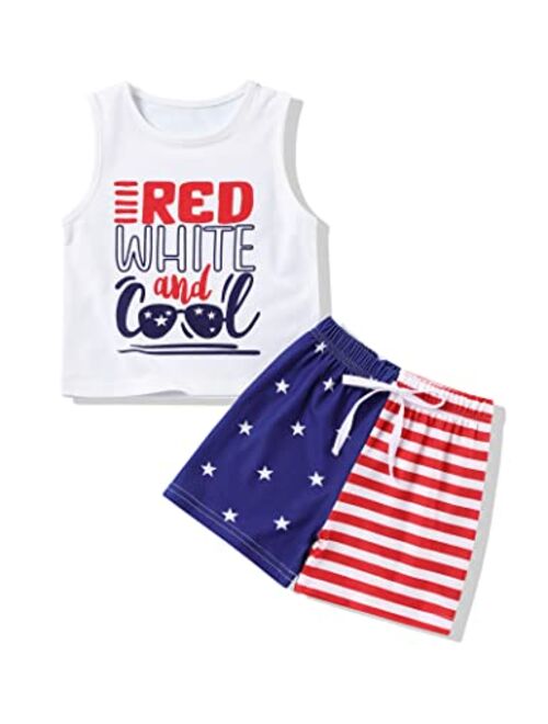 Ruptop Baby Boy 4th of July Outfits Mister Independent Vest Top+American Flag Shorts Infant Baby Boy Independence Day Clothes