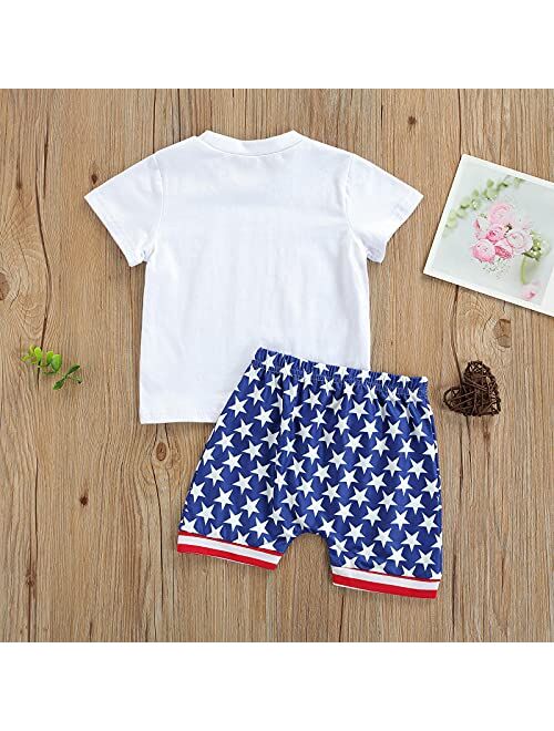 Fybitbo Baby Boy 4th of July Outfits Short Sleeve Tee Shirt and Casual Shorts 2Pcs Fourth of July Summer Outfit