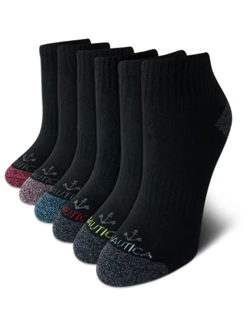 Nautica Women's Comfort Cushioned Quarter Cut Moisture Control Athletic Socks (6 Pack)