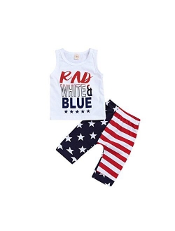 Modntoga 4th of July Baby Boys Summer Outfits Sleeveless Tank Top with American Flag Short Pants Independence Day Sets