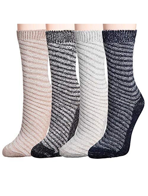 Marino Avenue Mio Marino Women's Warm Wool Socks - Soft Cozy Thick Knitted Socks - 4 Pack - Gift Box