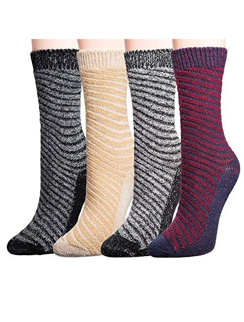 Marino Avenue Mio Marino Women's Warm Wool Socks - Soft Cozy Thick Knitted Socks - 4 Pack - Gift Box