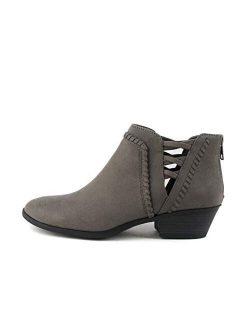 Sincere Women's Low Ankle Heel Bootie with Elastic Cross Straps