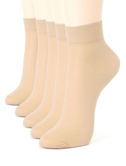 ililily 5 Or 10 Pairs 20D Sheer Ankle High Tights Hosiery Socks