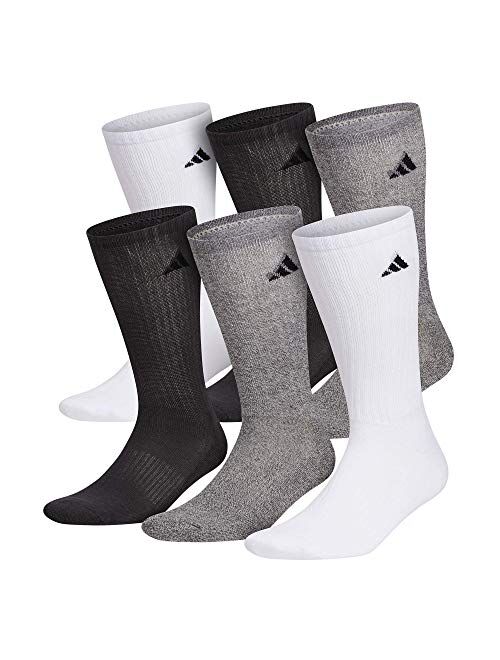 adidas mens Athletic Cushioned Crew Socks (6-pair)