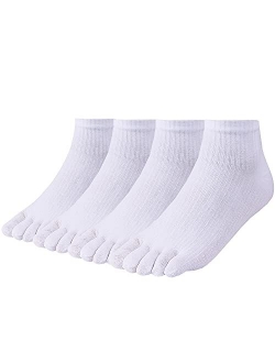 Meaiguo Toe Socks No Show Running Five Finger Socks for Men Women 3-4 Pack