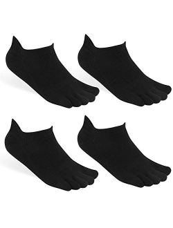 Meaiguo Toe Socks No Show Running Five Finger Socks for Men Women 3-4 Pack