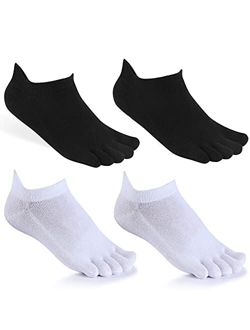 Meaiguo Toe Socks No Show Running Five Finger Socks for Men Women 3-4 Pack