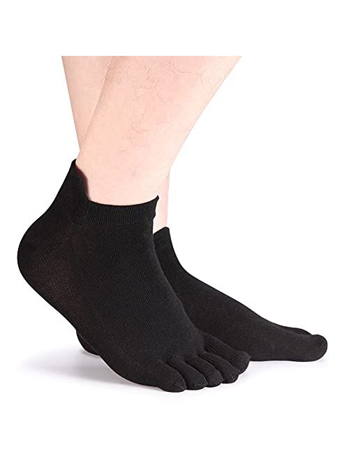 Meaiguo Toe Socks No Show Running Five Finger Socks for Men Women 3-4 Pack