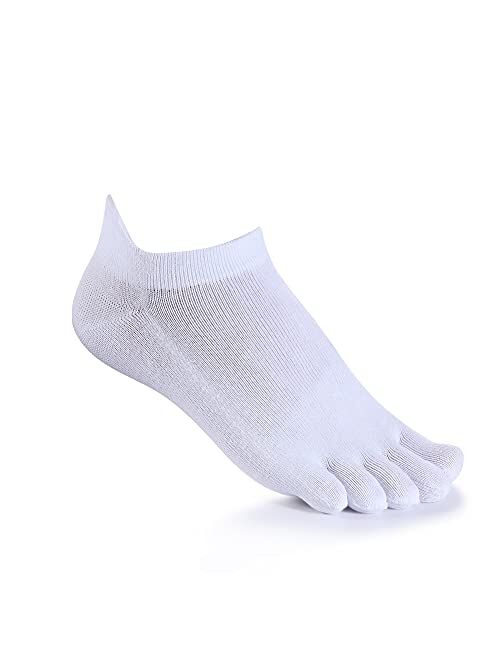 Meaiguo Toe Socks No Show Running Five Finger Socks for Men Women 3-4 Pack