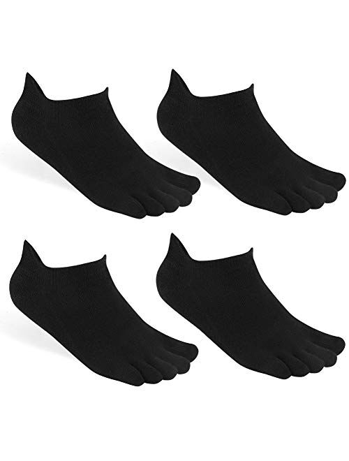 Meaiguo Toe Socks No Show Running Five Finger Socks for Men Women 3-4 Pack