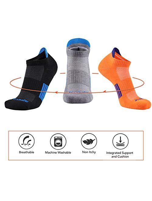 JOYNEE JOYNÉE Men’s Athletic Socks Low Cut Cushion Running Socks Breathable Comfort for Sports 6 Pack