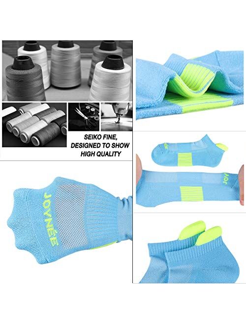 JOYNEE JOYNÉE Men’s Athletic Socks Low Cut Cushion Running Socks Breathable Comfort for Sports 6 Pack