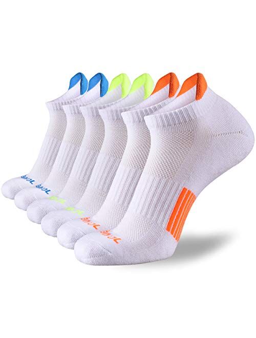 JOYNEE JOYNÉE Men’s Athletic Socks Low Cut Cushion Running Socks Breathable Comfort for Sports 6 Pack