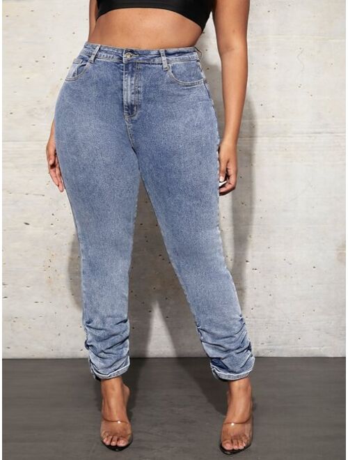 Shein Plus High Waist Stacked Jeans