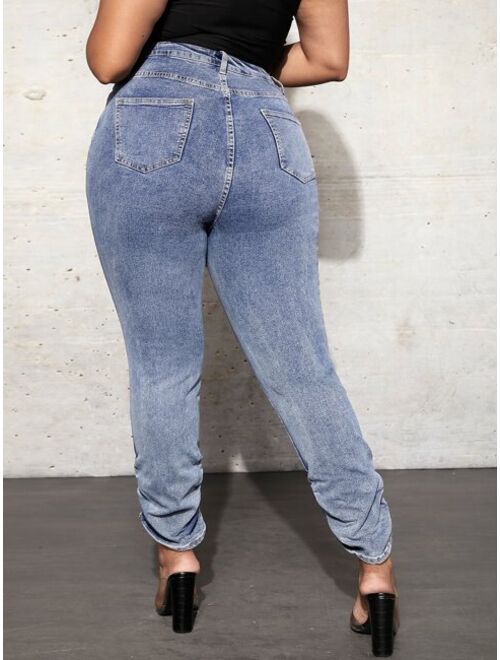 Shein Plus High Waist Stacked Jeans