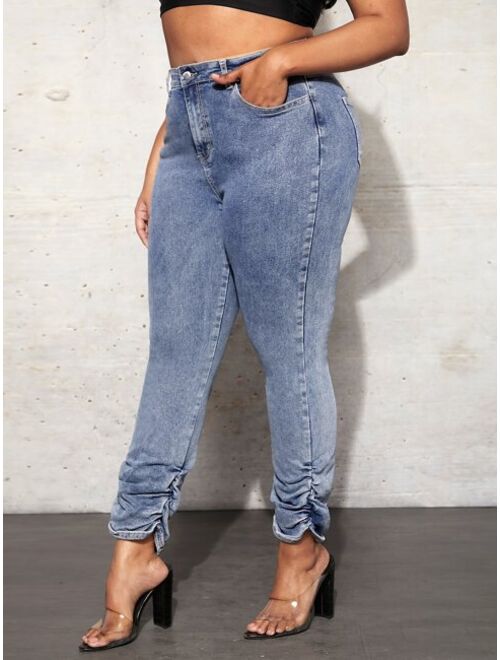 Shein Plus High Waist Stacked Jeans