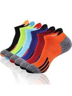 JoynE Mens Ankle Athletic Low Cut Socks for Men Sports Running Cushion 6 Pack