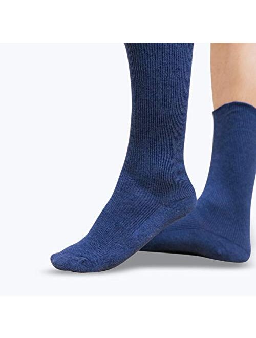 Cottonique's Lightweight Latex-Free 100% Organic Cotton Crew Socks (2pairs/pack)