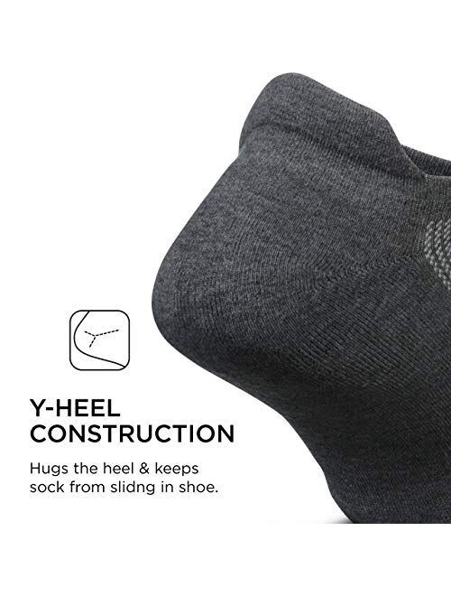 Feetures High Performance Cushion No Show Tab Solid- Running Socks for Men & Women, Athletic Ankle Socks, Moisture Wicking