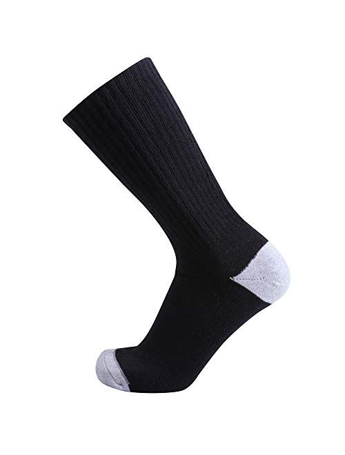 Enerwear Men's Cotton Moisture Wicking Heavy Cushion Crew Socks 10P/6P Pack