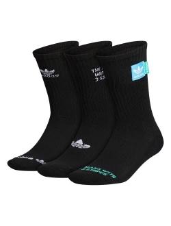 mens Mixed Graphics Cushioned Crew Socks (3-pair)