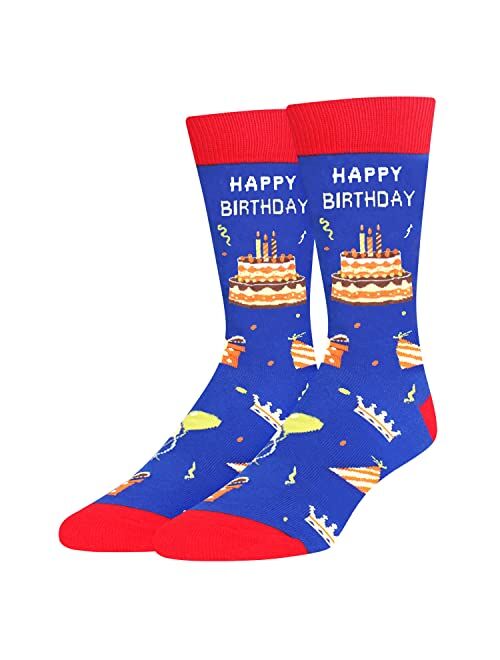 HAPPYPOP Men's Funny Taco Pickle Dill Donut Socks Crazy Food Socks for Food Lover