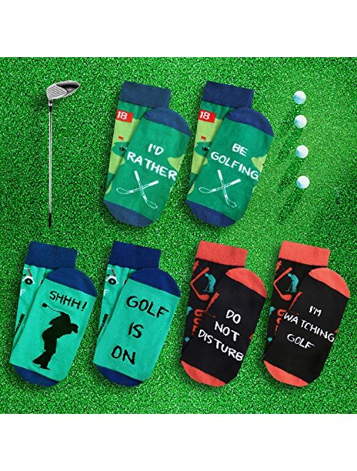 Belloxis Golf Wolf Gifts for Men, 3 Packs Golf Wolf Socks Funny Fun Socks