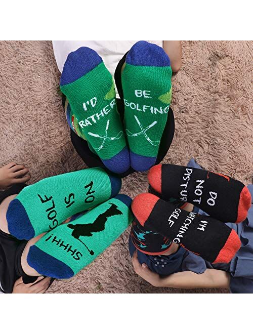 Belloxis Golf Wolf Gifts for Men, 3 Packs Golf Wolf Socks Funny Fun Socks