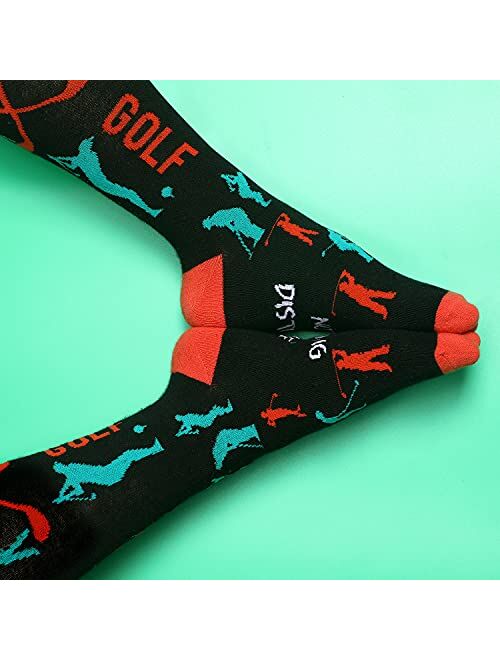 Belloxis Golf Wolf Gifts for Men, 3 Packs Golf Wolf Socks Funny Fun Socks