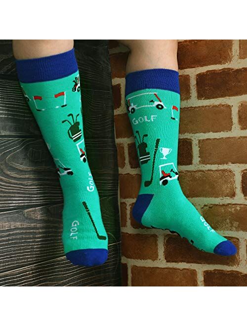 Belloxis Golf Wolf Gifts for Men, 3 Packs Golf Wolf Socks Funny Fun Socks